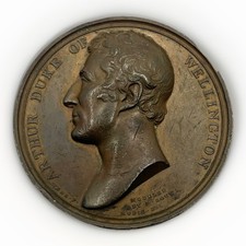 1819 Great Britain DUKE OF WELLINGTON APPOINTED GOVERNOR OF PLYMOUTH bronze 55mm