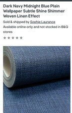 Plain Navy Blue Linen