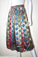Vintage 1970s Belleville Sassoon Metallic Silk Blend Skirt, 8, 26 Inch Waist