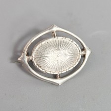 Antique CHARLES HORNER 925 Sterling Silver Brooch Art Nouveau C Clasp Style A