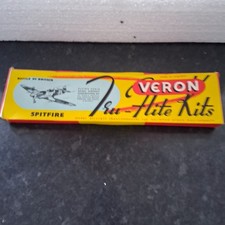 Rare Vintage Veron Tru-Flite Spitfire Battle of Britain Wooden Kit MIB REF J7
