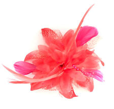Flower Feather Comb Fascinator