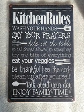kitchen Rules Metal Signs Wall