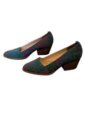 Vivian Westwood Green And Red Pattern Block Heel Shoes Size 5