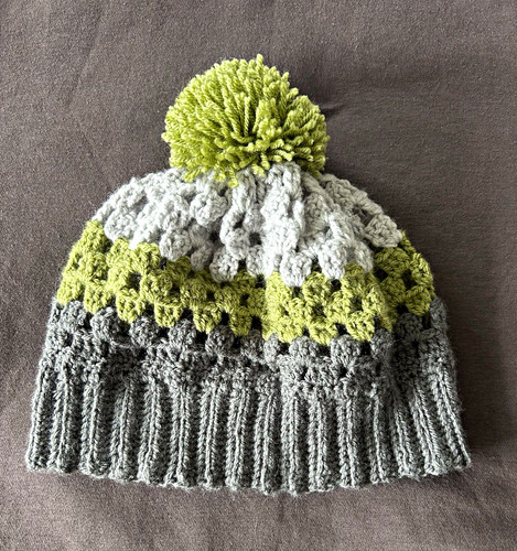 Wool knitted crochet bobble - wool,