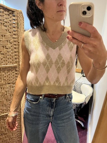Argyle knitted sweater - knitted,