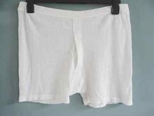 Vintage 1980s Underpants Mens High Cross Cellular Trunk Front Opening Thermal XL