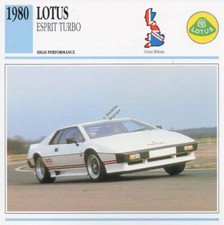 1980 LOTUS ESPRIT TURBO Classic Car Photo/Info Maxi Card