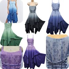 Summer Dress Corset Plus Size Ombre Dye Sleeveless Viscose Festival 18 20 22
