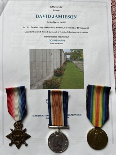 Ww1 medals jamieson seaforth - ww1,