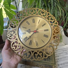 Vintage Wall Clock Brass