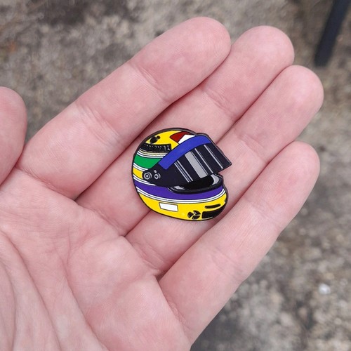 Ayrton senna helmet pin badge - helmet,
