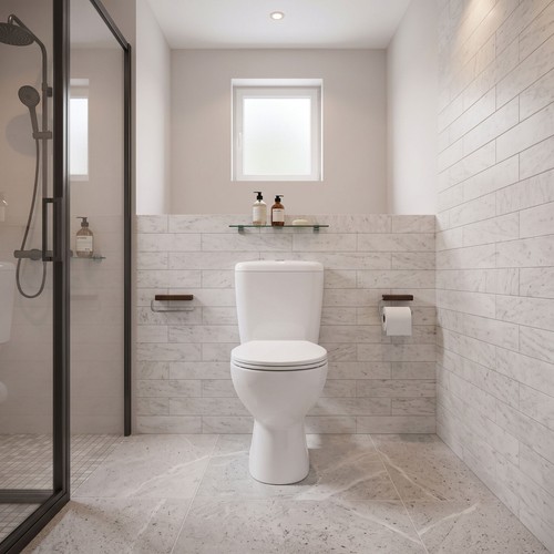 Close coupled toilet - coupled, pan