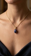 9ct Gold Blue Enamel Egg