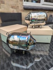 Pair of Vintage Leonard Silver Plate Piggy Bank