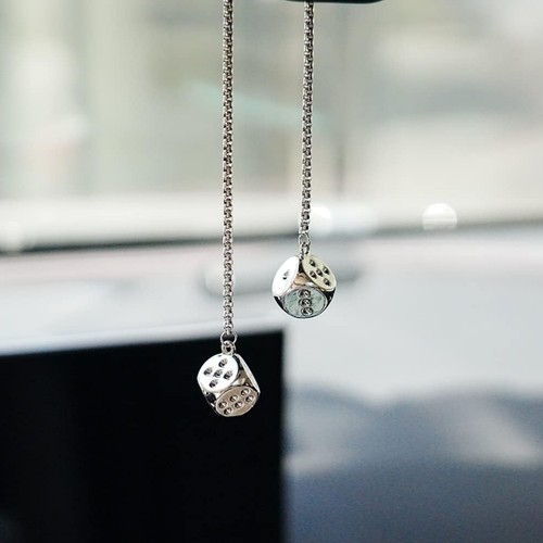 Creative silver hanging dice - silver,