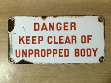 Vintage original enamel Danger