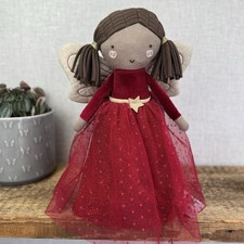 Mamas & Papas Ruby Fairy Doll - Christmas Fairy Doll Red/Gold Rag Doll Retired