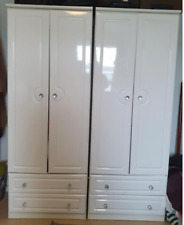2 Door Wardrobe - High-Quality Gloss White Wardrobes – Set of Two! New (Other)