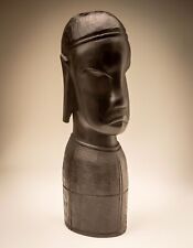 Kenya African Dark Wood Carving 945g Ebony Female Warrior Bust Head & Chest