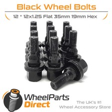 Wheel Bolts (12) Black for Peugeot 106 (3 Stud) [Mk1] 91-96 on Original Wheels