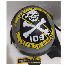 HGU-55  VF - 103 JOLLYROGERS SQUADRON FIGHTER PILOT HELMET W/LEATHER EDGEROLL