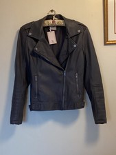 TU Grey Faux Leather Biker