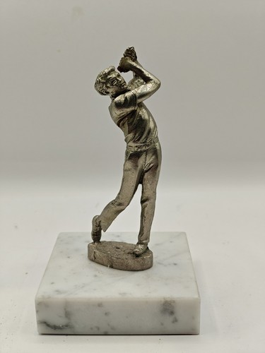 Vintage silver tone - tone, golfer