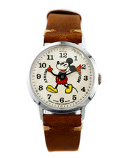 Vintage Mickey Mouse Watch Bradley Disney 1972 Swiss-Made 34mm Pie Eye