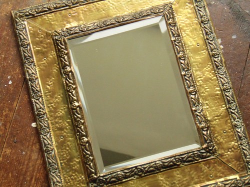 Vintage antique brass - brass, mirror