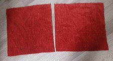 2 pieces old vintage dark brick red colour cotton velvet fabric 14" X 14" approx