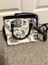 Fiorelli Women’s Black & White Floral Handbag - Hardly Used, Excellent Condition