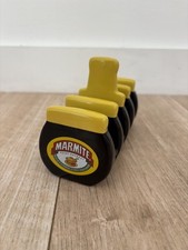 Vintage Ceramic Marmite Toast Rack In Yellow & Black Collectable Advertising 
