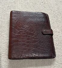 MULBERRY VINTAGE CHOCOLATE LEATHER  PRINT LARGE FILOFAX  PRE USED GOOD CONDITION