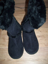 Women's black faux suede calf