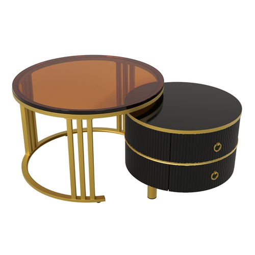 Round glass nesting coffee - glass,