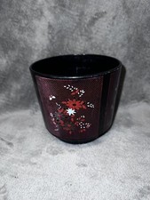 Vintage Topfpots Plant Pot Melamine Plastic Black Red Gold Flower 70s 80s