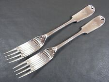 Pair unusual Elkington silver plated pea or gravy forks sporks