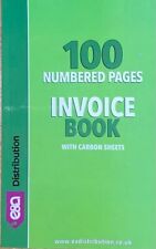 Full Size A5 Invoice Duplicate Receipt Book Numbered Cash book of 1 - 100 Pages