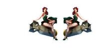 MILITARY BOMB TOOLBOX PIN UP GIRL BIKE CAR BIKE Stickers 2 High Quality Decals