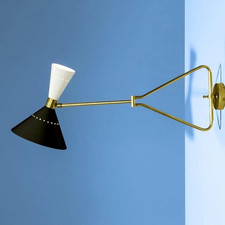 1950's Mid Century Wall Light Italian Modern Adjustable Fixture Christmas Gift