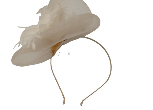 Cream fascinator wedding - cream,