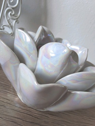 Iridescent ceramic lotus - iridescent,