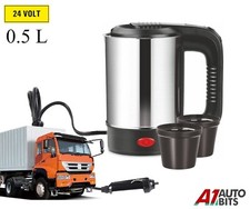24V Travel Kettle 500ML Truck Boiler Hot Water Heater Portable Cigarette Lighter