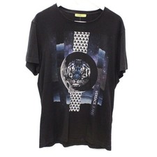 Mens VERSACE Black Cotton Wolf Graphic Collection T-shirt Top Size UK XL  C41