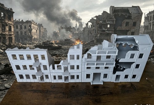 28mm ww2 stalingrad ruin - ruin, set