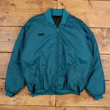Vintage Columbia Windbreaker Jacket L Mens 90s Blue Green Insulated