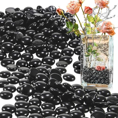 Flat black glass marbles - flat,