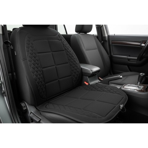 Srigm black quilted heated car - black,