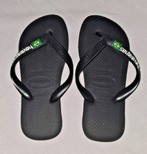 Kids Havaianas Brasil Flip Flops - Black - UK Size 1 / 2 (Child) - EU 33/34 